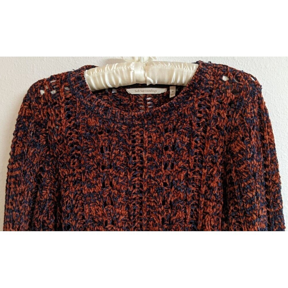 Women's Soft Surroundings Super Soft Open Knit Long Sleeve Comfy Cozy Sweater M - Picture 2 of 9